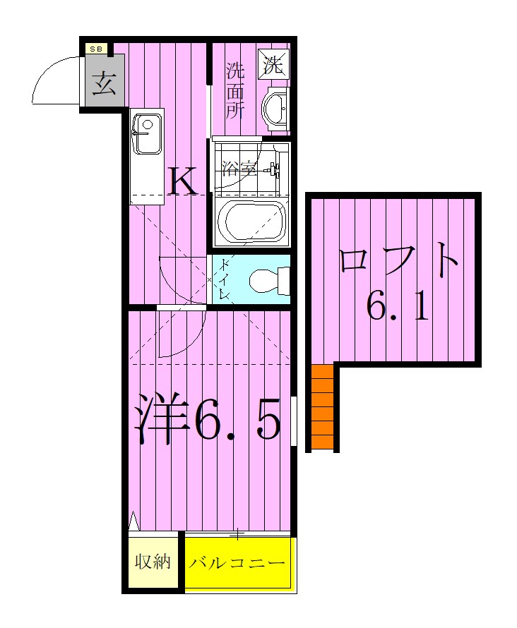 プルメリアール 106号室 間取り