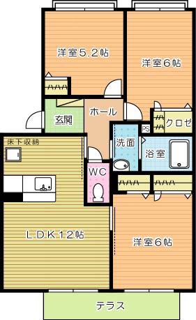 コンフォルトＭ　Ｂ棟 105号室 間取り