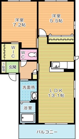 フォレストⅡ  202号室 間取り