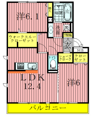 リヴェール南流山A 304号室 間取り
