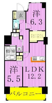 ザ・ライオンズ三郷中央　1街区 2302号室 間取り