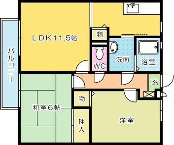 パナハイツ湯川Ⅱ 間取り図