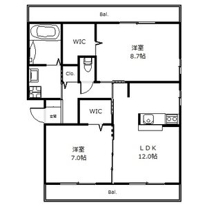 ストラーダ 302号室 間取り