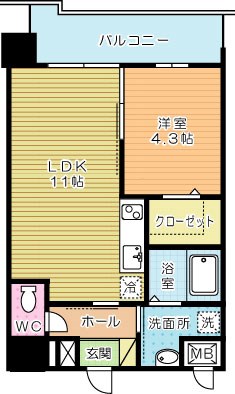 フェリシエ三萩野 602号室 間取り
