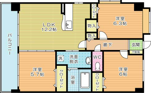 ＭＥＤＩＡ　ＰＡＲＫ（メディアパーク） 906号室 間取り