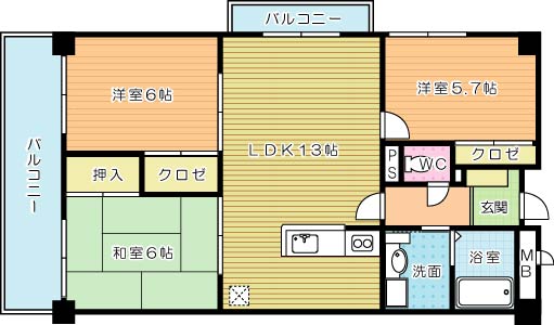 サンシティアヴァンテ 301号室 間取り