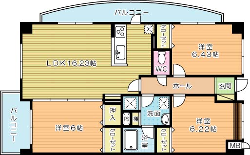 Ｇｒｏｕｎｄ　Ｈｉｌｌｓ（グランヒルズ） 201号室 間取り