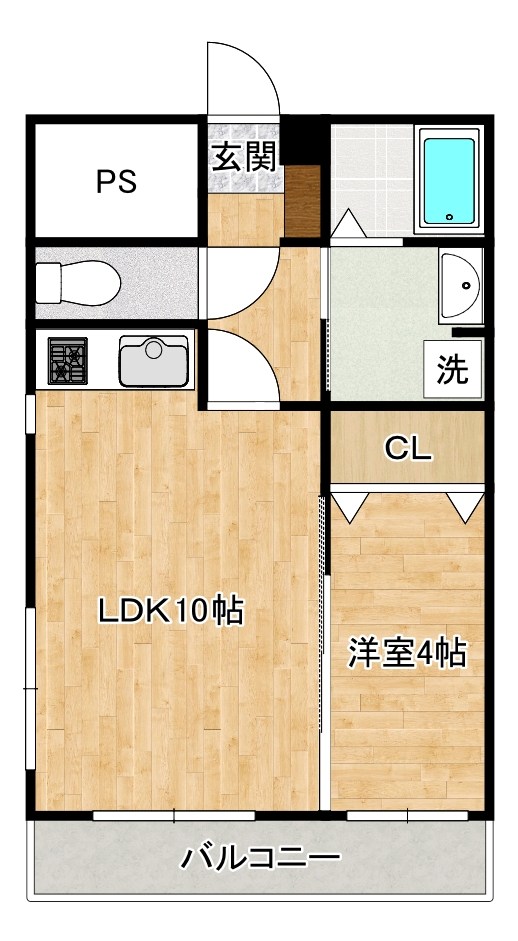 オアシス守恒 203号室 間取り