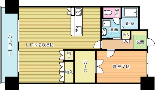シャトレ大手町Ｓ棟  702号室 間取り