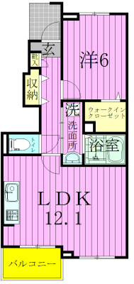 ラ　オルタンシア 102号室 間取り