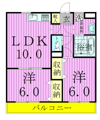 オークレア 301号室 間取り