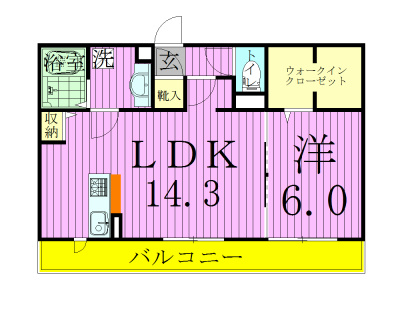 リースフォート 202号室 間取り