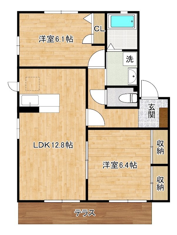 ビブレ田原　Ｂ 102号室 間取り