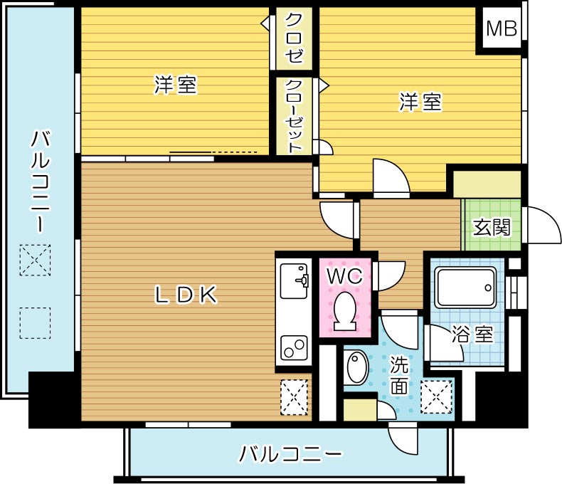 ルネッサンス２１小倉東（分譲賃貸）  205号室 間取り