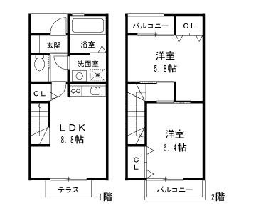 緑樹Ⅲ 105号室 間取り
