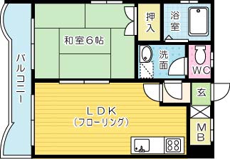 第７泰平ビル 606号室 間取り
