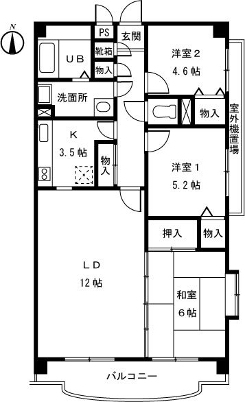 ガーデンコート仙川 201号室 間取り