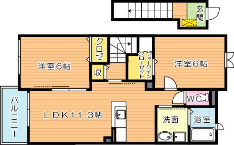 ウィステリア参番館 203号室 間取り