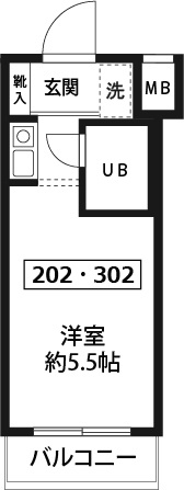 ほんまちプリンスパレス 302号室 間取り