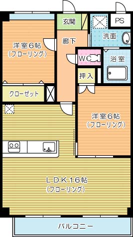 コンフォートスクエア安部山 502号室 間取り