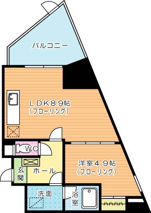 オールセインツ  808号室 間取り