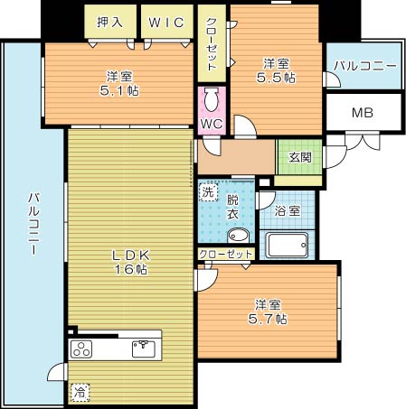 グランヒルズ下曽根 603号室 間取り