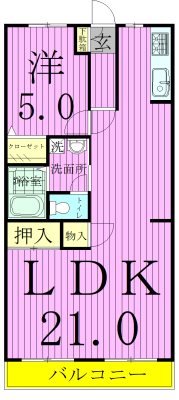 アルシュM 101号室 間取り