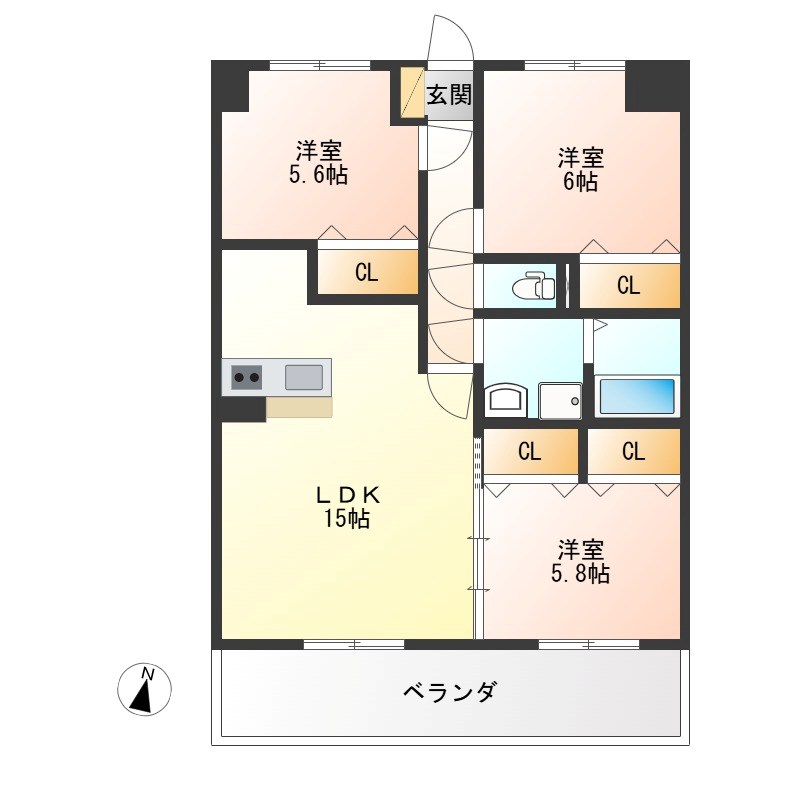 アステージ 608号室 間取り
