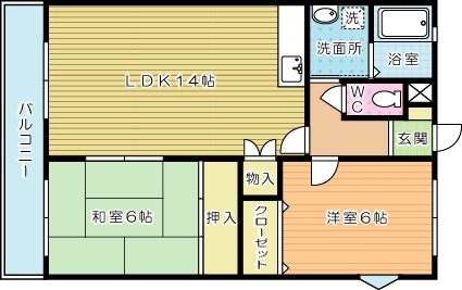 エルスール湯川 202号室 間取り