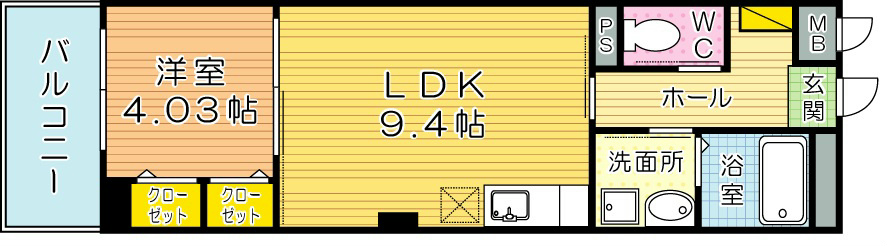 サンフローラ三郎丸  302号室 間取り