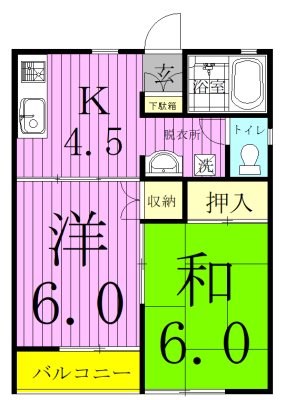 グリーンパレス　Ｉ 203号室 間取り