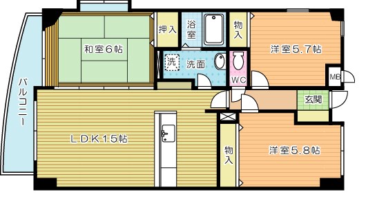 ミラベル嵐が丘 301号室 間取り