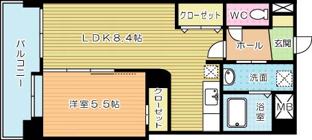 コンプレート富士見 303号室 間取り