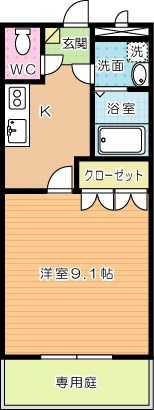 愛メゾン  102号室 間取り