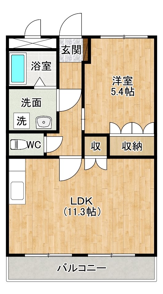 ディアベルジュ 203号室 間取り
