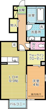 エスポワール下城野 101号室 間取り