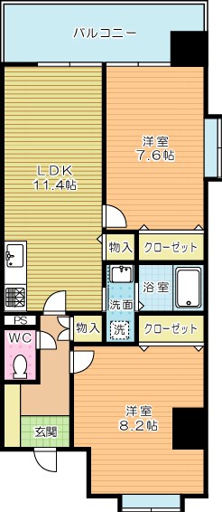 エリアグリーン 704号室 間取り