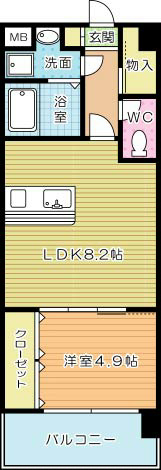 Victoire歯大前（ビクトワール歯大前） 602号室 間取り