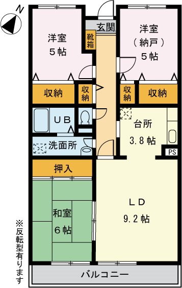 ボヌール 108号室 間取り