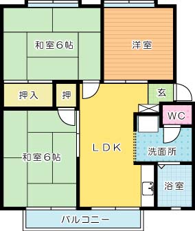 サンシティ栄　Ｂ棟 201号室 間取り