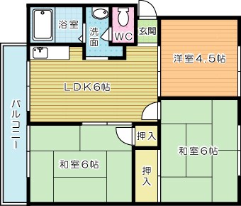 サンシティ栄　Ｂ棟 201号室 間取り