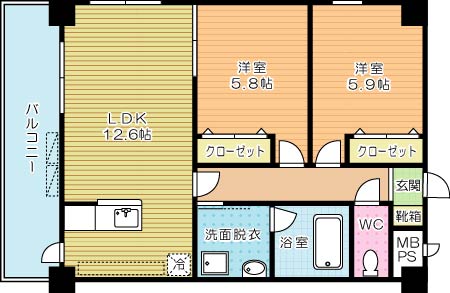 Ａｍａｚｉｎｇ Ｈｅａｒｔ（アメージングハート） 206号室 間取り