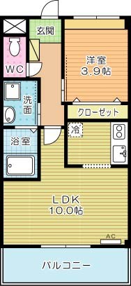 ＫＳ　ＨＩＬＬＳ 203号室 間取り