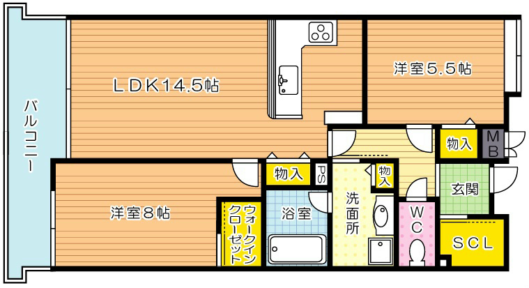 コモグランデ 202号室 間取り