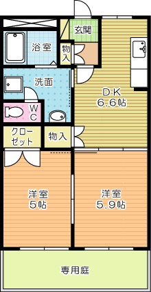 ビッグフォレスト壱番館 102号室 間取り