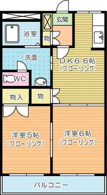 ビッグフォレスト壱番館 102号室 間取り