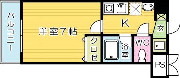 吉野町ワンルームマンション 205号室 間取り