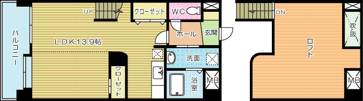 コンプレート富士見 1303号室 間取り