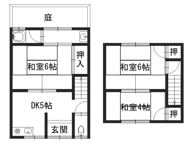 樫原中垣外貸家 間取り