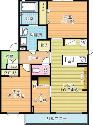 メゾン梅野 201号室 間取り